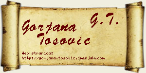 Gorjana Tošović vizit kartica